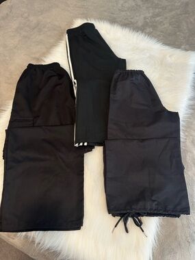 Women’s Black Elastic Waist Utility Pants Trio Sz L/XL